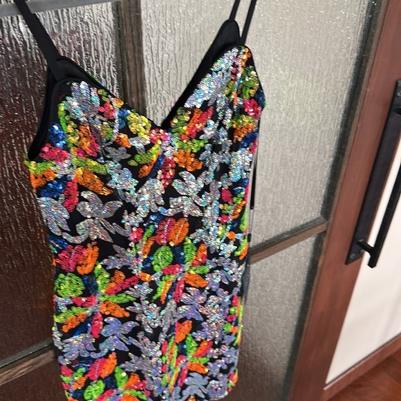 Mac Duggal Embellished Floral Minidress size 4 - Picture 7 of 14